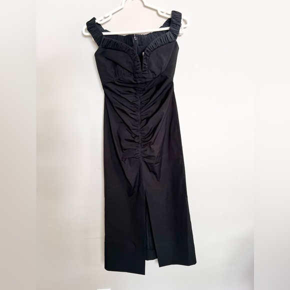 Carolina Herrera Ruched Off The Shoulder Midi Dress Size XS/0 - Picture 3 of 8
